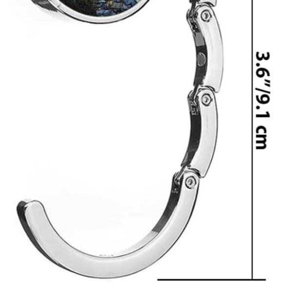 The Starry Night Silver Compact Purse Hook for Table Handbag Holder Hanger - Picture 6 of 6